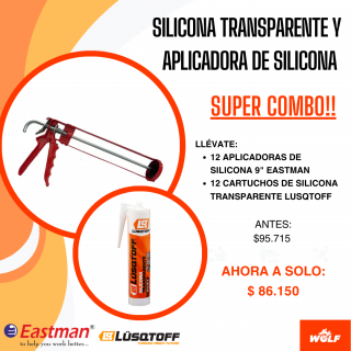 APLICADORA Y SILICONA TRANSPARENTE