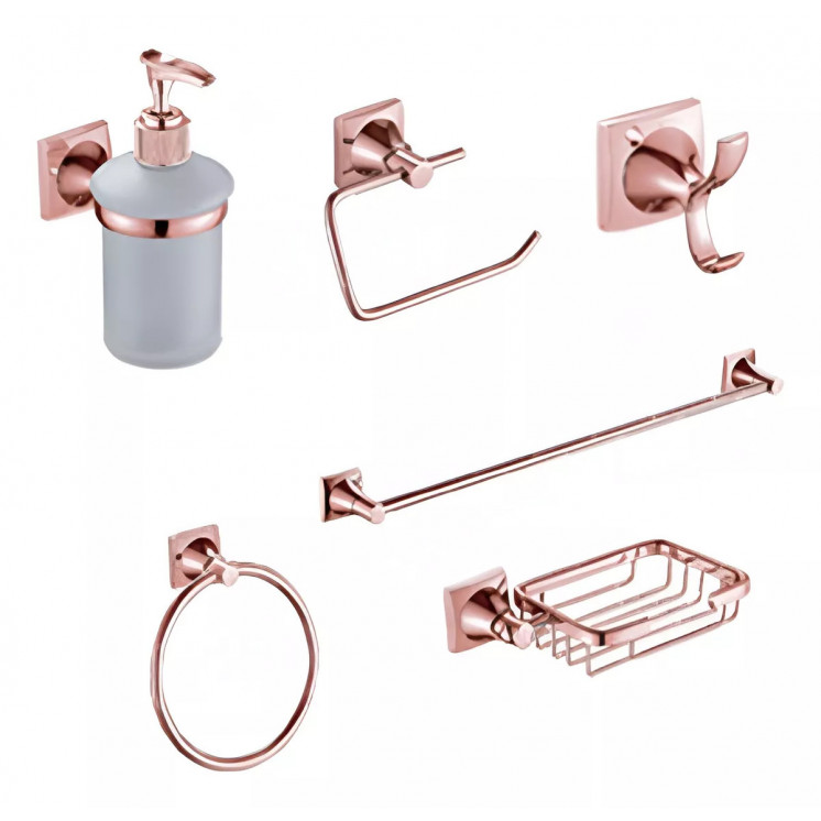 ACCESORIOS BAÑO ACRI 6 PCS ROSA