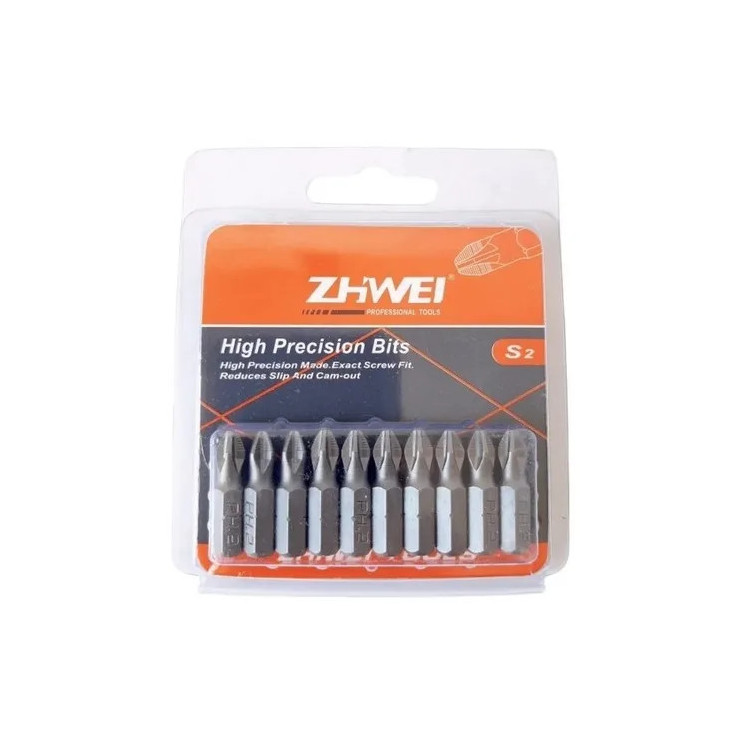 PUNTA PH2 CORTA (X20 PCS) LARGO: 25MM ZHWEI