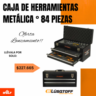 CAJA DE HERRAMIENTAS METÁLICA DE 84 PIEZAS