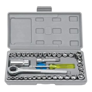 CAJA DE JUEGO DE LLAVE TUBO KIT 40PZS