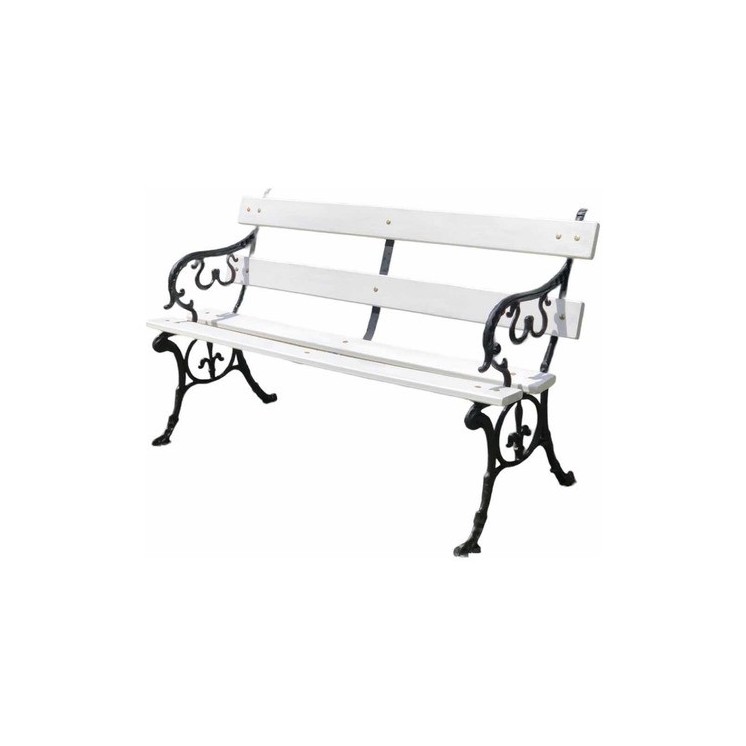 BANCO TIPO INGLES C/ APOYA BRAZO M. BLANCA 4 TABLAS 2 MTS