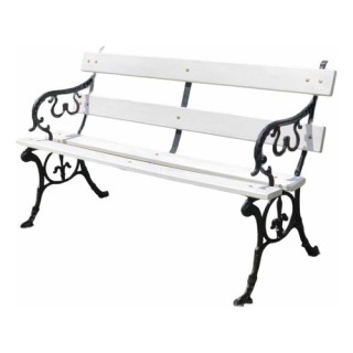 BANCO TIPO INGLES C/ APOYA BRAZO M. BLANCA 4 TABLAS 1 MTS