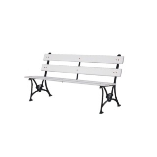 BANCO TIPO INGLES S/ APOYA BRAZO M. BLANCA 4 TABLAS 1 MTS