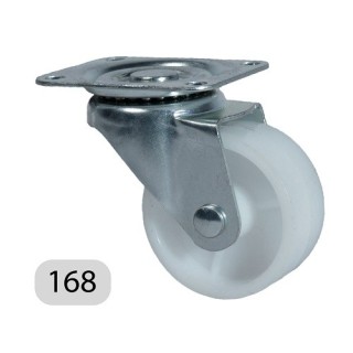 RUEDA DE PP BLANCO CON SOPORTE GIRATORIO ECO