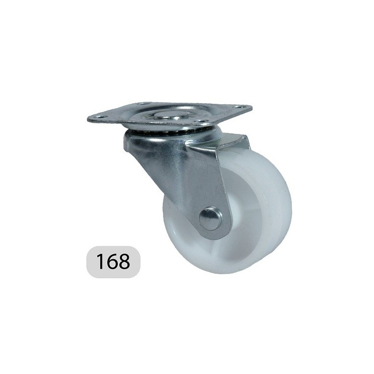 RUEDA DE PP BLANCO CON SOPORTE GIRATORIO ECO