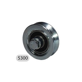 RUEDA ACANALADA DE ACERO CON RULEMAN - CANAL V