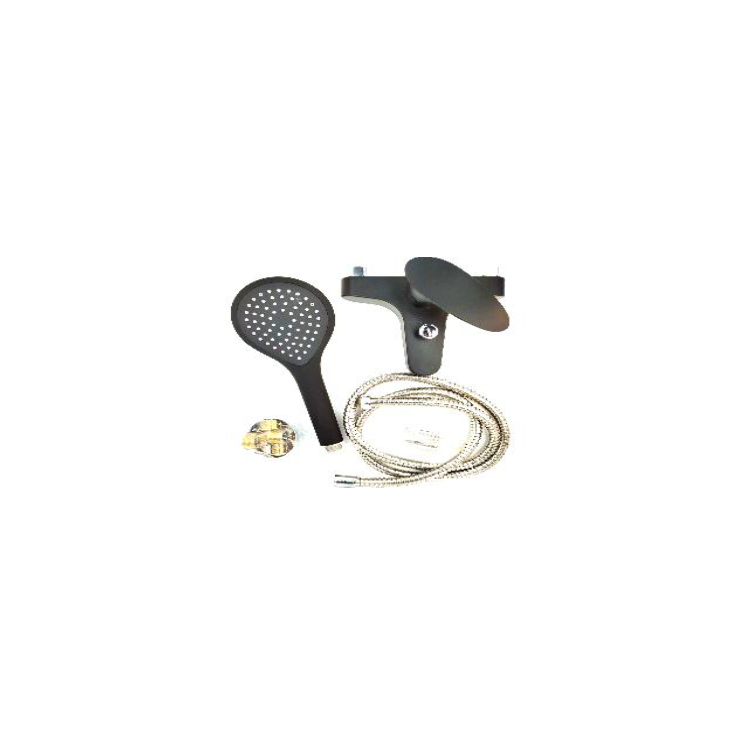 DUCHA MONOCOMANDO CON TRANSFERENCIA NEGRA PVC