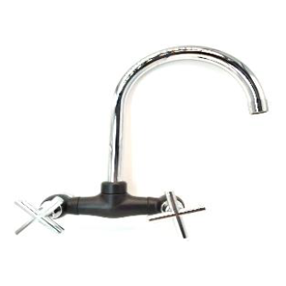 CANILLA MEZCLADORA PARED PVC NEGRA