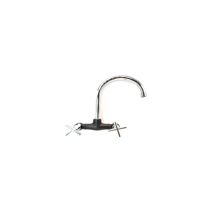 CANILLA MEZCLADORA PARED PVC NEGRA