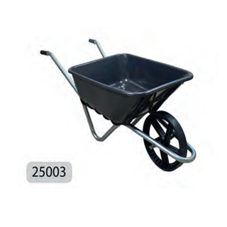 CARRETILLA BATEA PLÁSTICA NEGRA 90LTS RUEDA PLASTICA