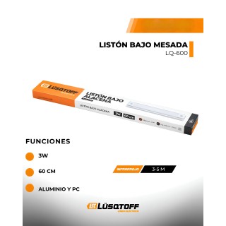 LISTON BAJO MESADA CON SENSOR 60CM 3W LUSQTOFF