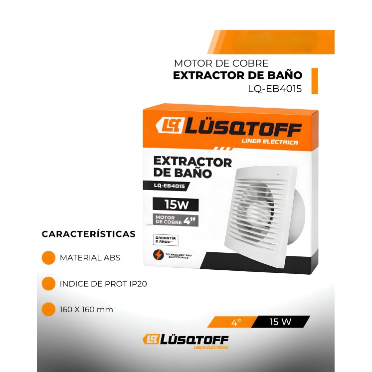 EXTRACTOR DE BAÑO 4" LUSQTOFF