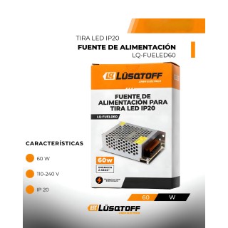 FUENTE DE ALIMENTACION PARA TIRA LED IP20 60W