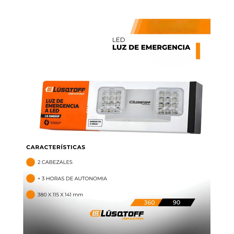LUZ DE EMERGENCIA CON DOS CABEZALES
